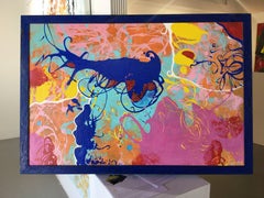 Acrylic Painting Titled: "Eye Floaters Cobalt" 29.5 x 42.75