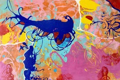 Acrylic Painting Titled: "Eye Floaters Cobalt" 29.5 x 42.75