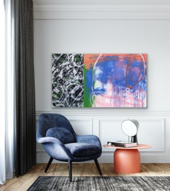 « Crossroads » : peinture expressionniste abstraite sur panneau  ( 35 × 60 )