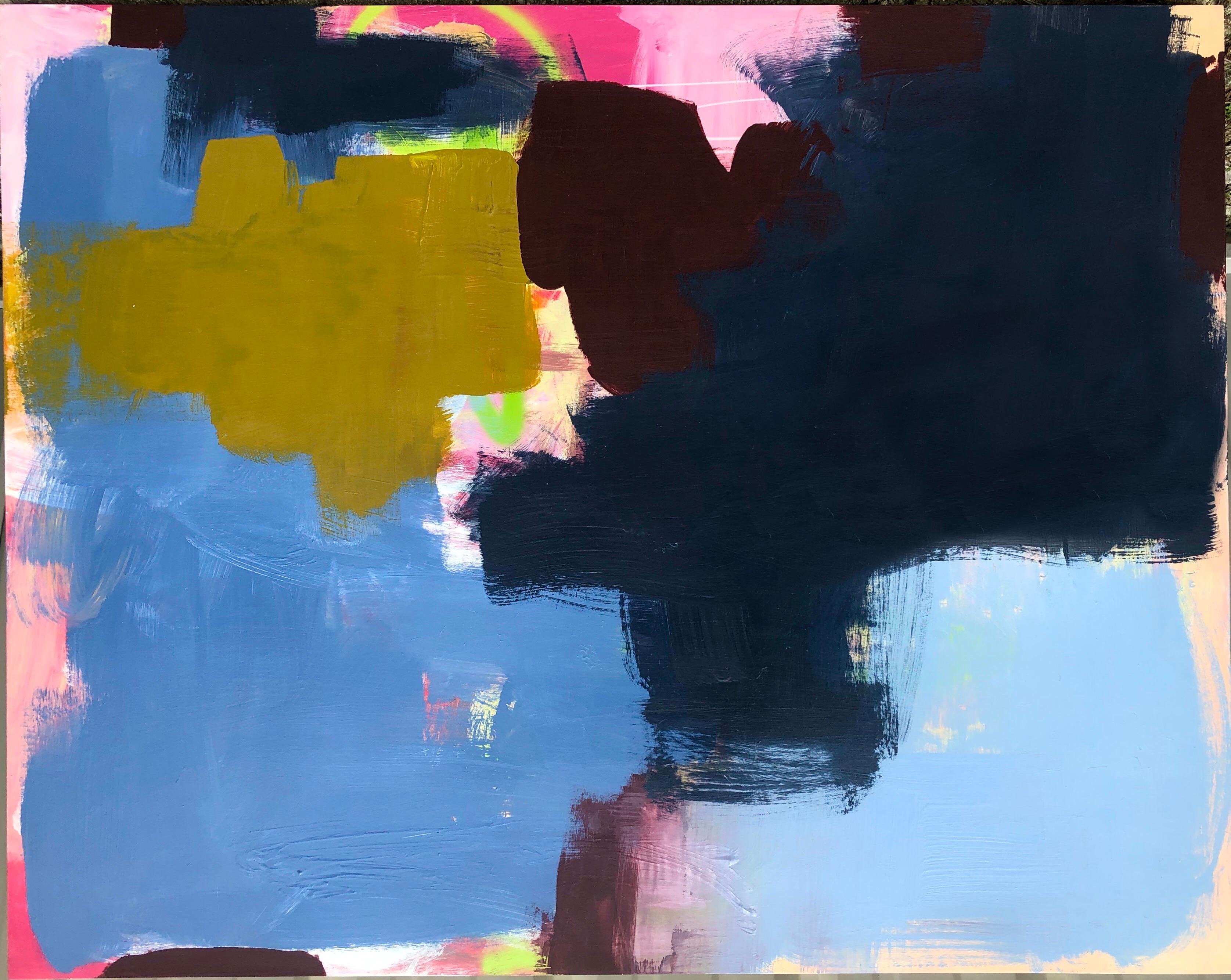 Large Abstract Acrylic on Panel Painting. 46 x 58