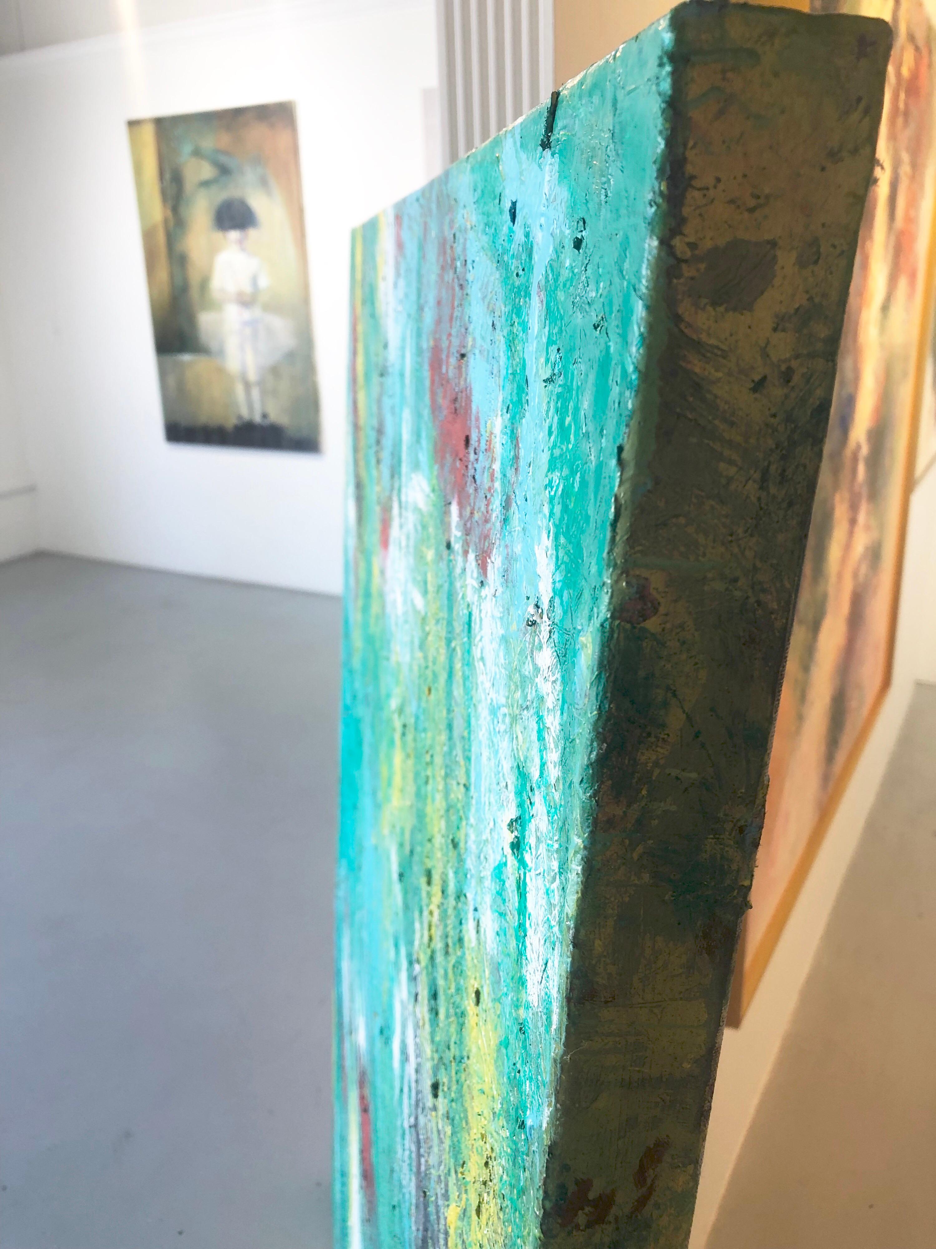Grande peinture à l'huile sur toile intitulée : Emerald City en vente 10