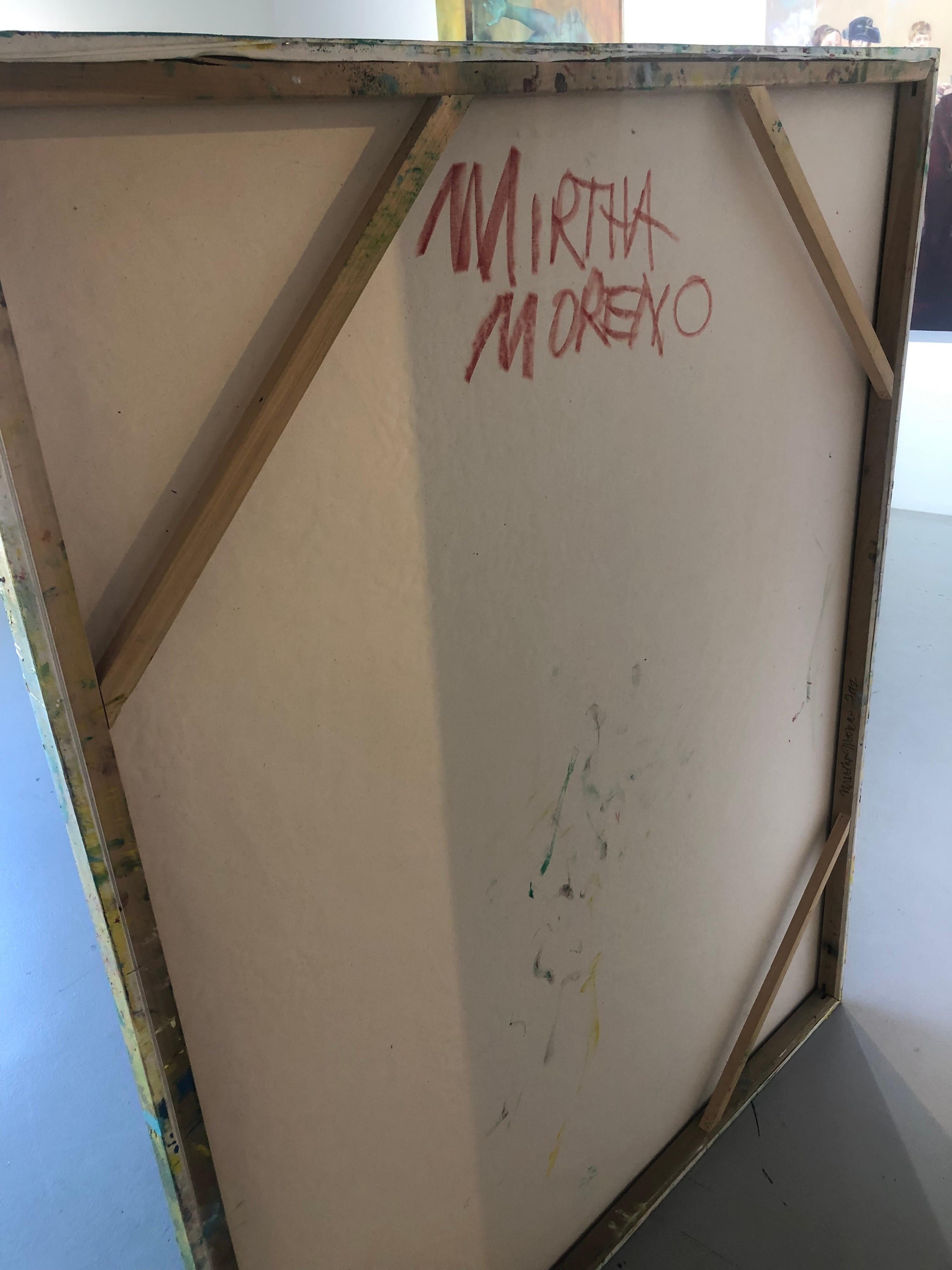 huile sur toile signée au verso

Née à La Havane, à Cuba, à la fin des années 70, à une époque bien documentée d'oppression religieuse et politique, l'artiste expressionniste abstraite Mirtha Moreno a immigré aux États-Unis en 1980, alors qu'elle