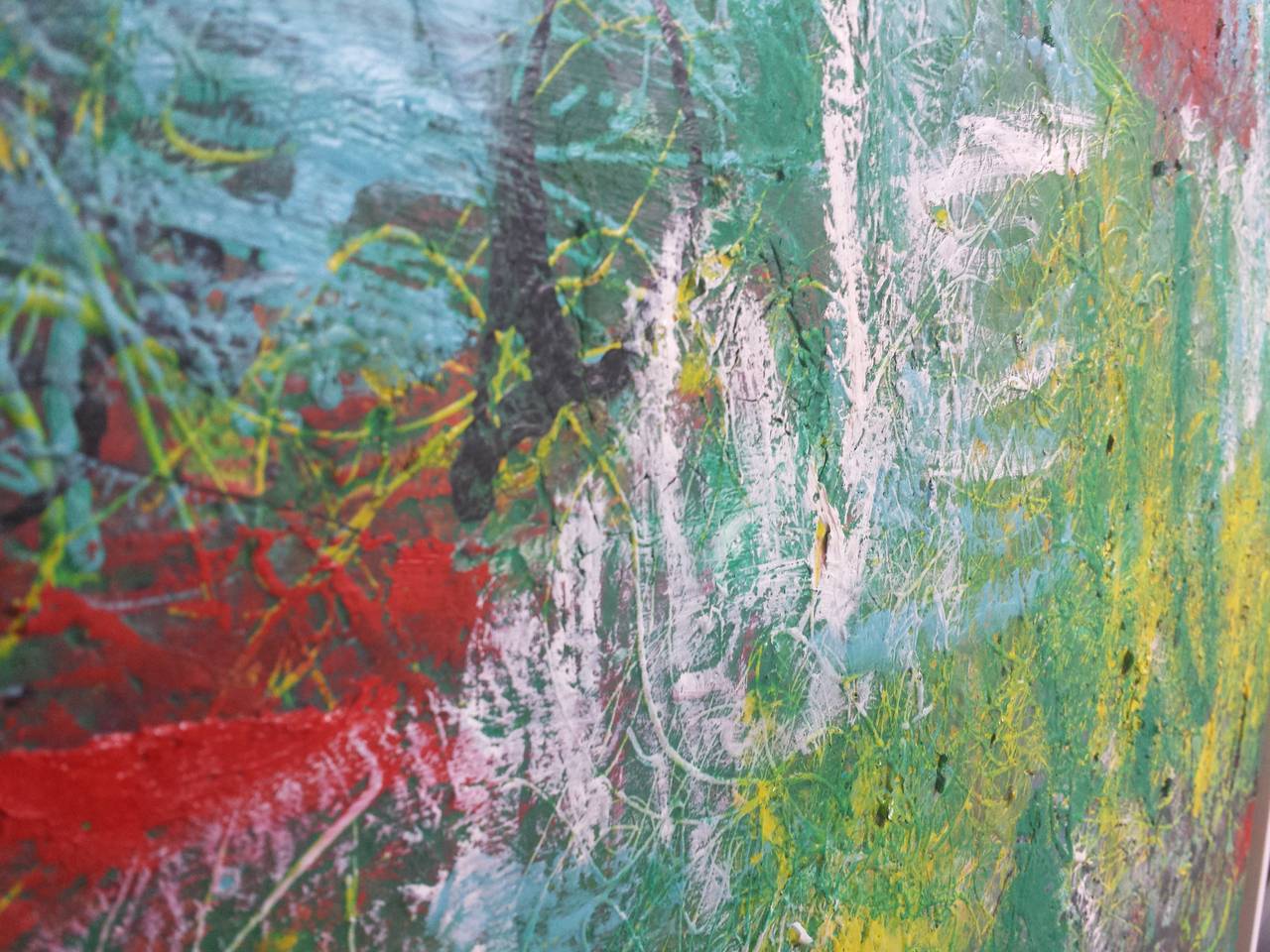 Grande peinture à l'huile sur toile intitulée : Emerald City en vente 3