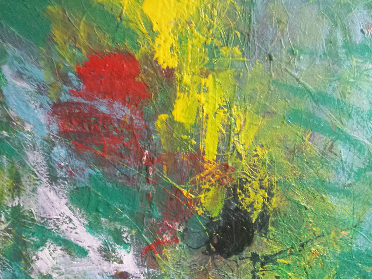 Grande peinture à l'huile sur toile intitulée : Emerald City en vente 4