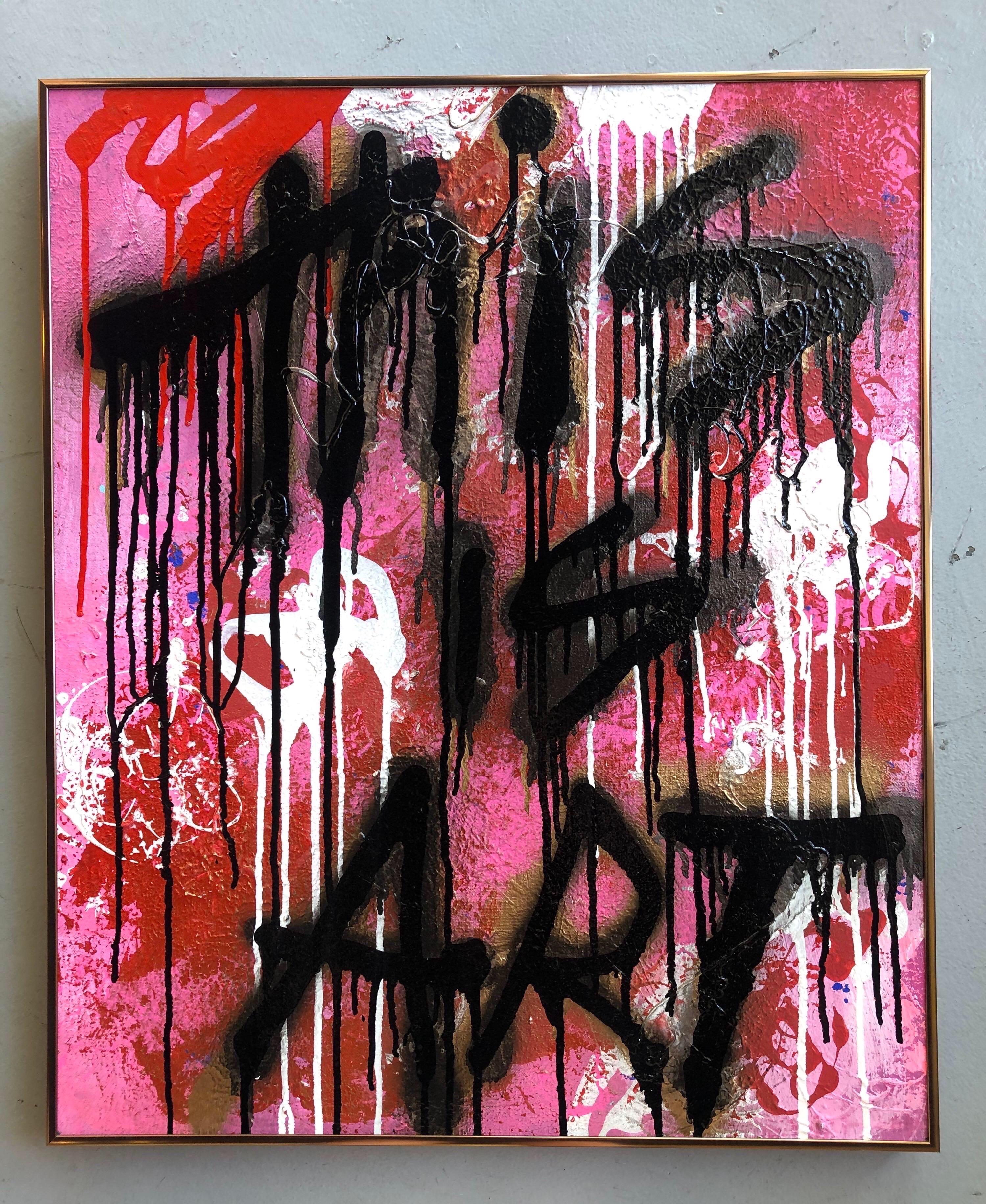 Mirtha Moreno Abstract Painting – Öl auf Leinwand auf Karton mit dem Titel: This is Art III