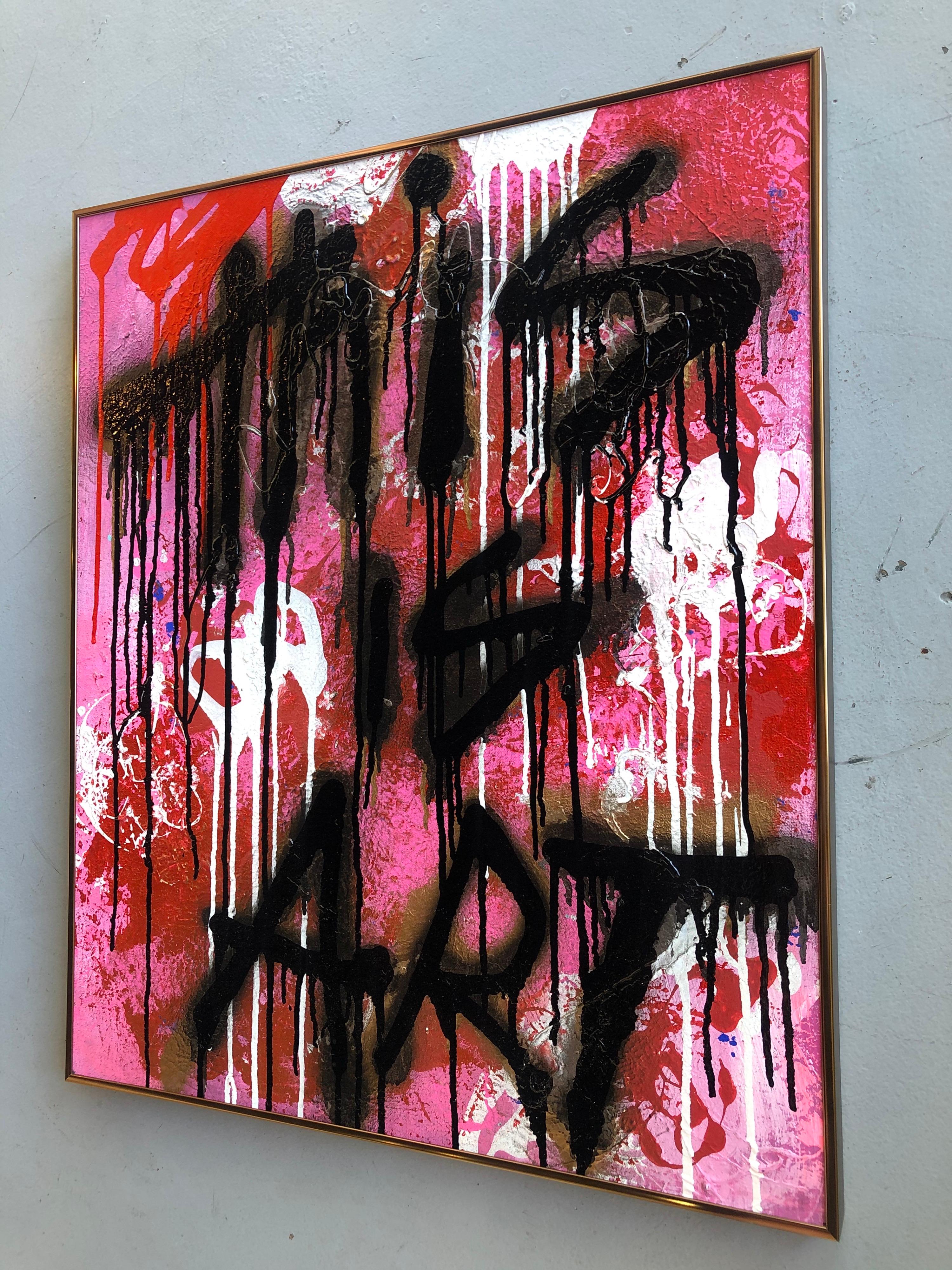 Öl auf Leinwand auf Karton mit dem Titel: This is Art III (Streetart), Painting, von Mirtha Moreno