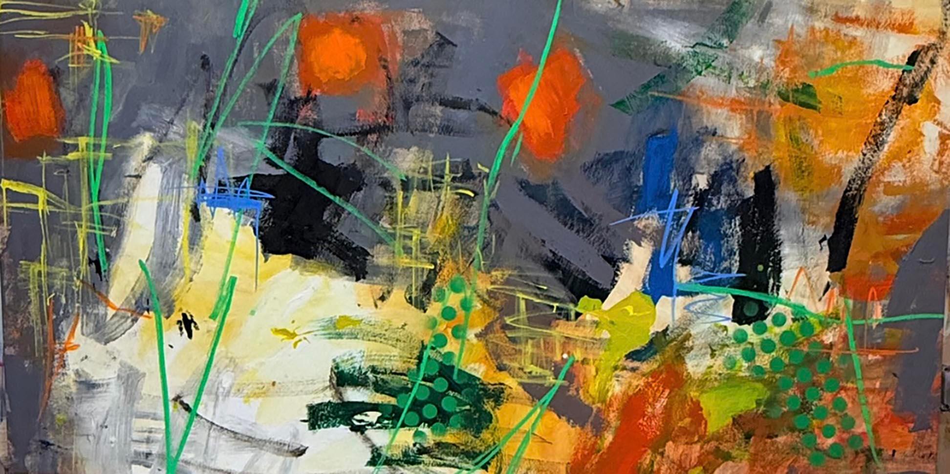 Mirtha Moreno Abstract Painting - Oil on Canvas Painting “AbEx Horizontal Series 03”