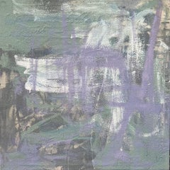 Pintura al óleo sobre lienzo titulada "AbEx Serie malva 24" 33 x 33