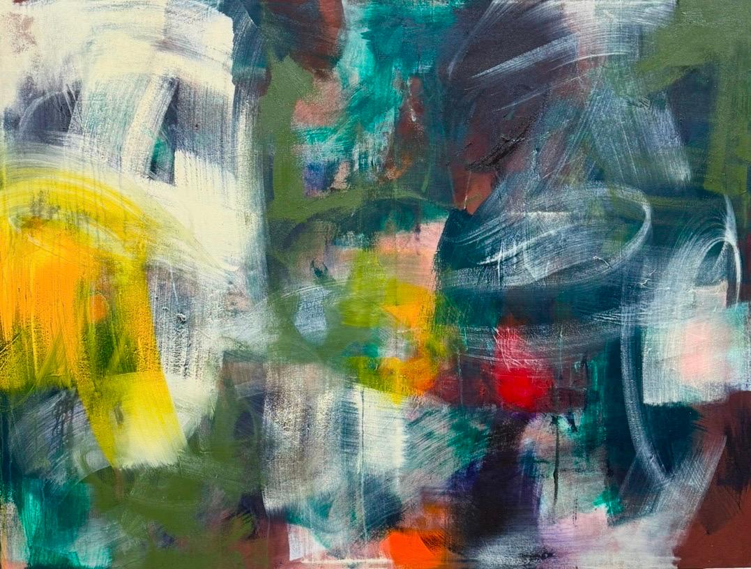 Abstract Painting di Mirtha Moreno - Olio su tela intitolato "AbEx Series 212" 55 x 72