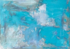 Oil on Canvas Painting Titled “AbEx Teal Series 43” 37 x 52