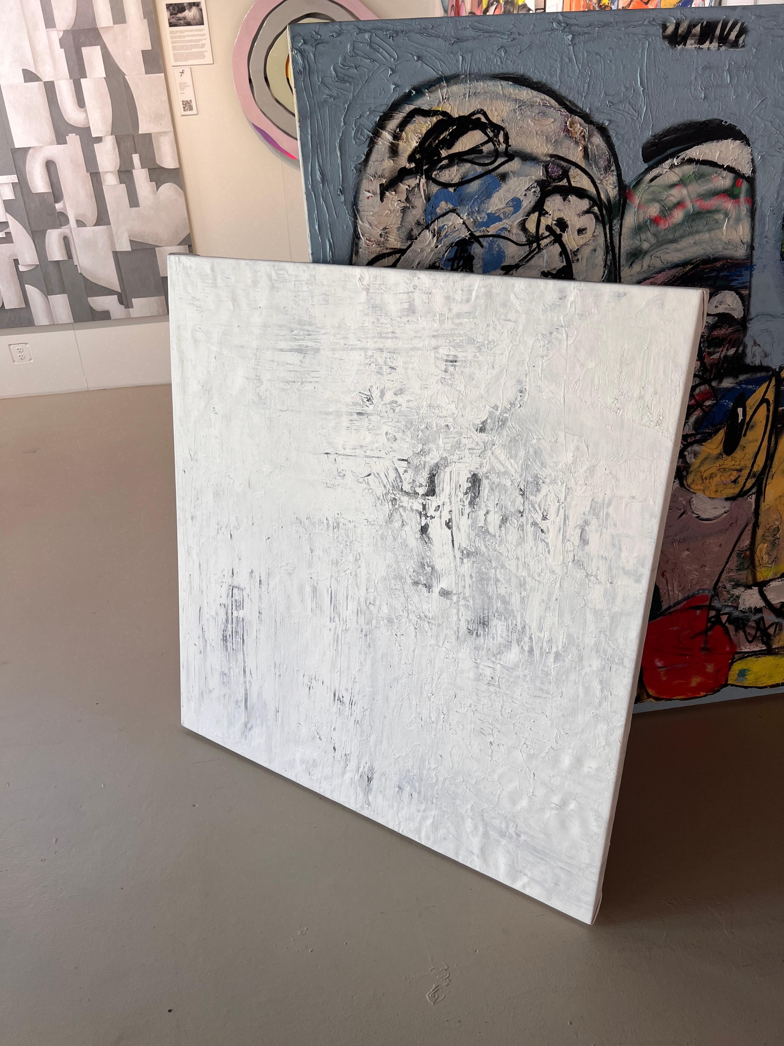 Öl auf Leinwand Gemälde mit dem Titel AbEx Whitewash 1 im Angebot 3