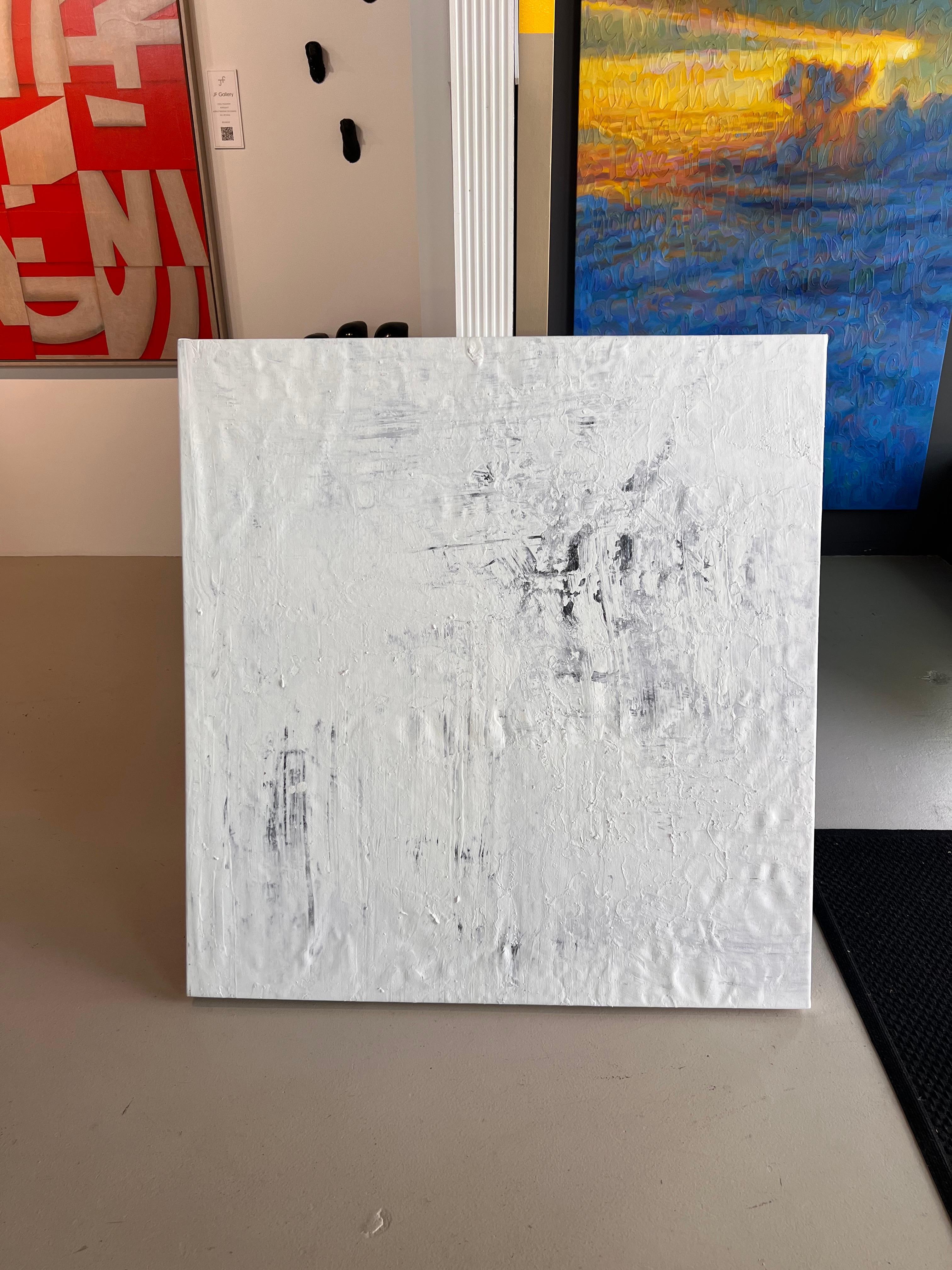 Öl auf Leinwand Gemälde mit dem Titel AbEx Whitewash 1 – Painting von Mirtha Moreno