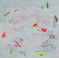 Pintura al óleo sobre lienzo titulada "AbEx Encalada VII" 48 x 48