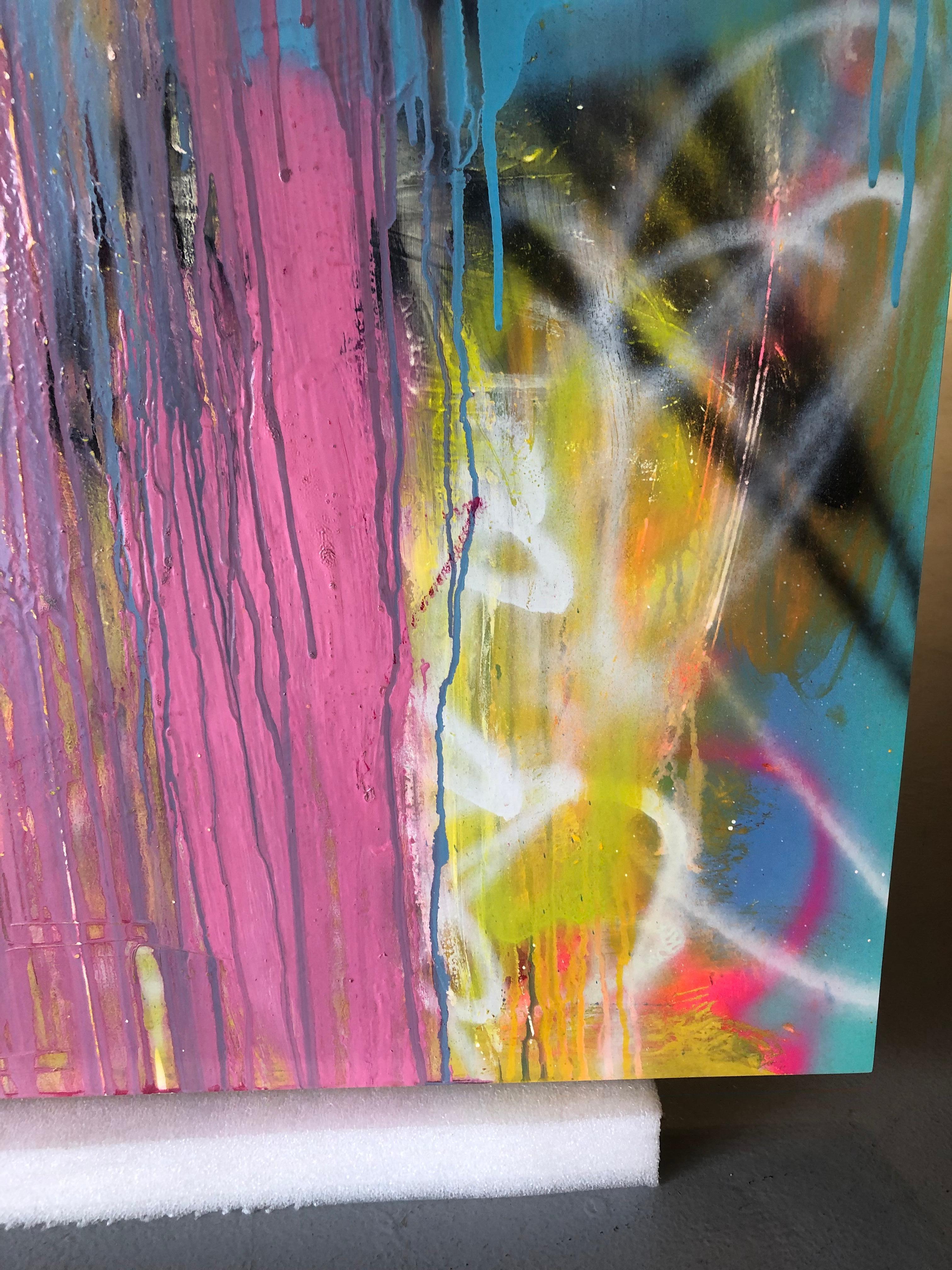 Olio su pannello Titolo: Semidelicous - Abstract Painting Grigio di Mirtha Moreno