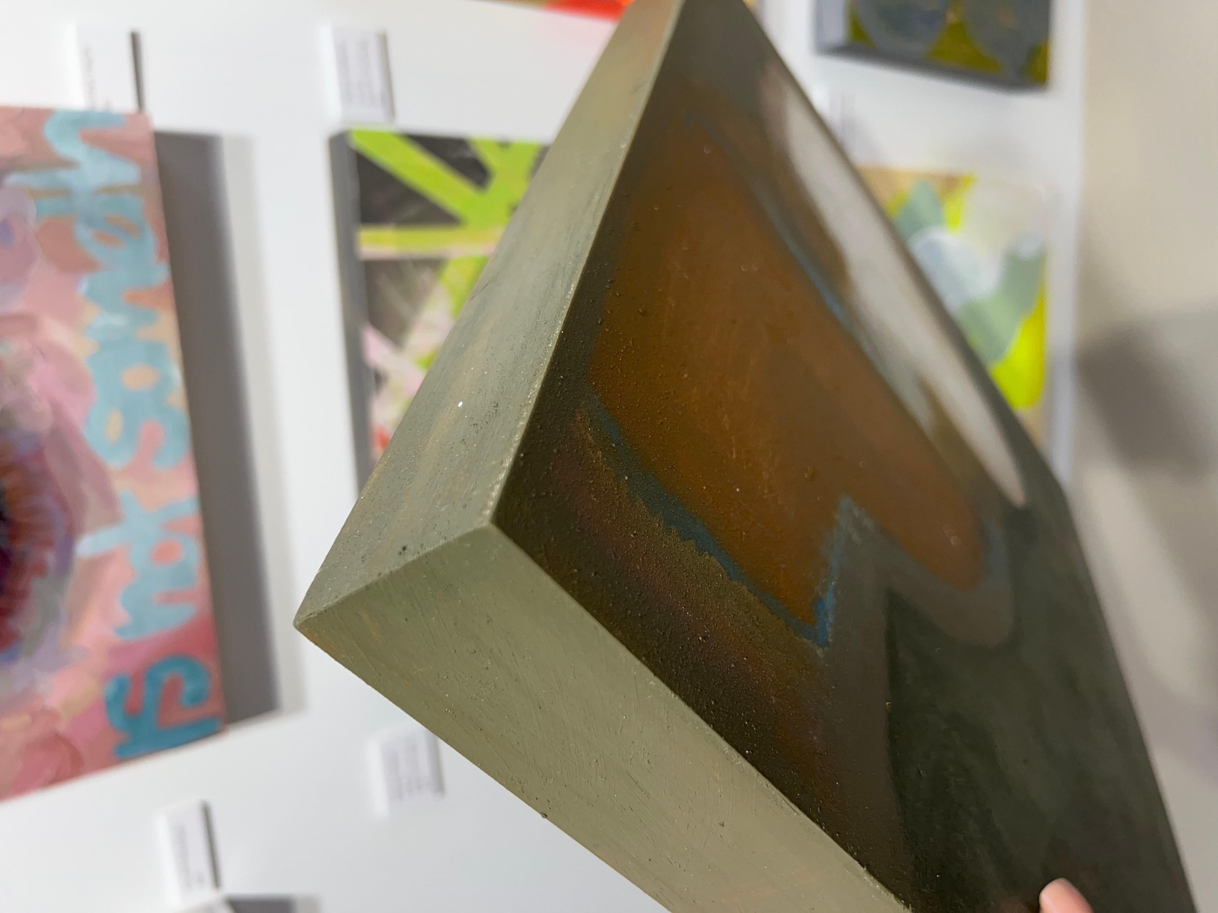 Pittura a olio su pannello dal titolo 