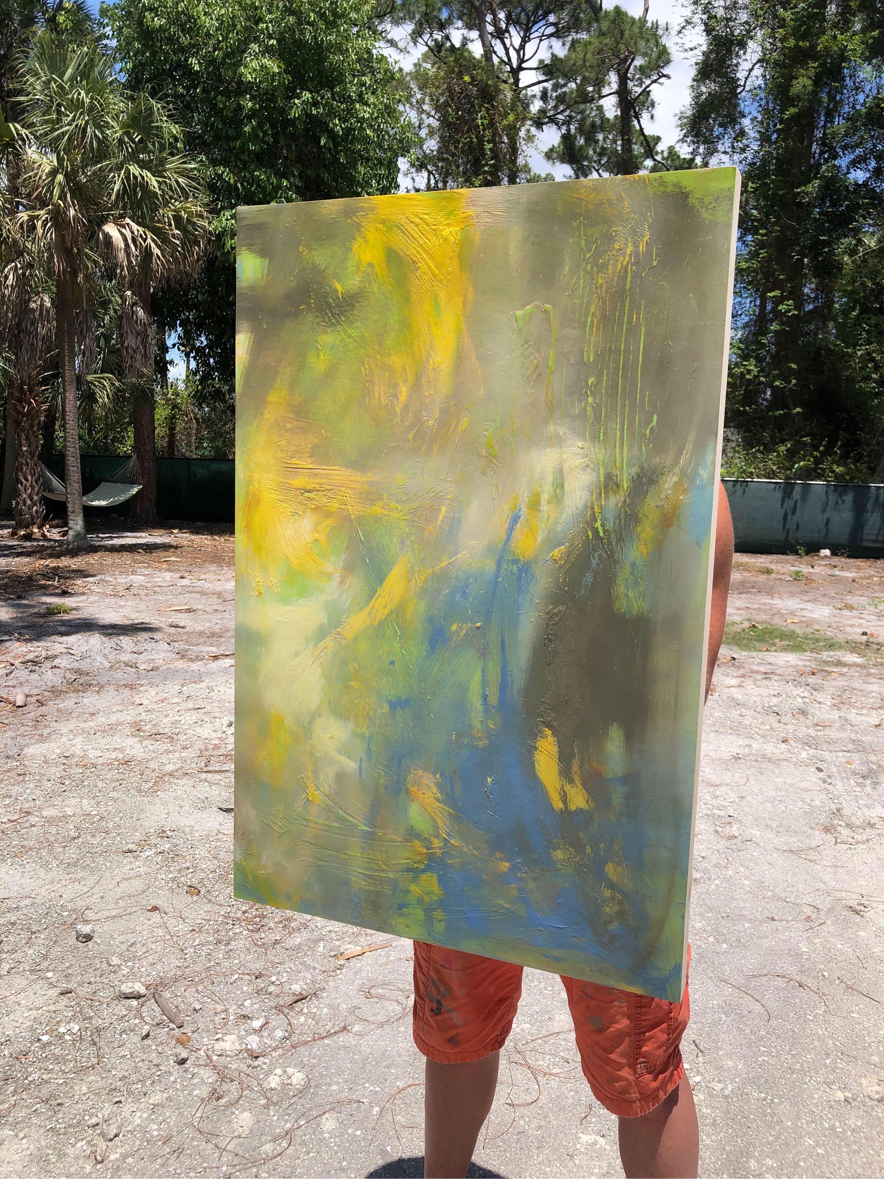 Pittura a olio su pannello intitolata 