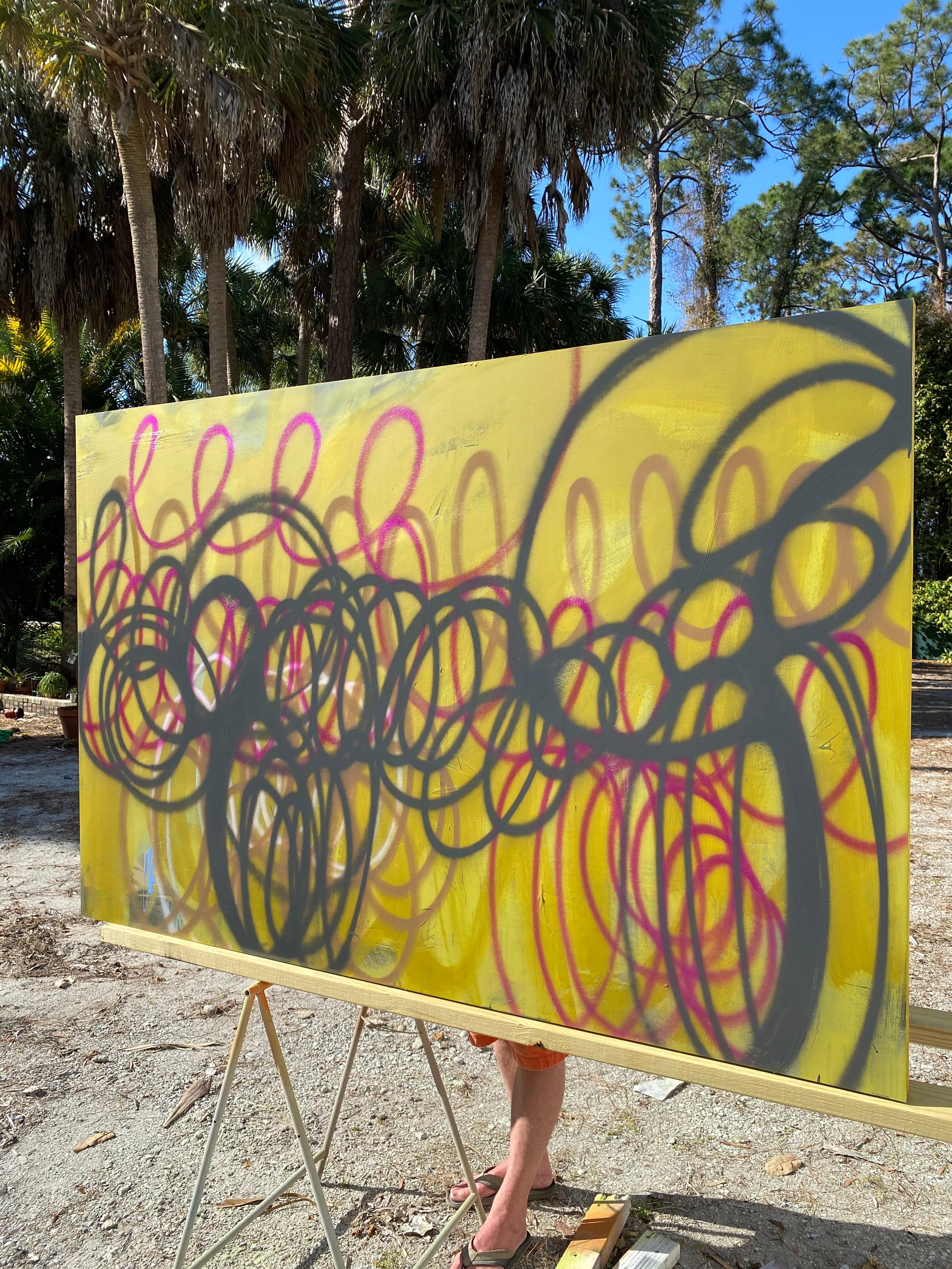 Pittura ad olio originale su tela dal titolo: Balaclava II - Abstract Painting Marrone di Mirtha Moreno