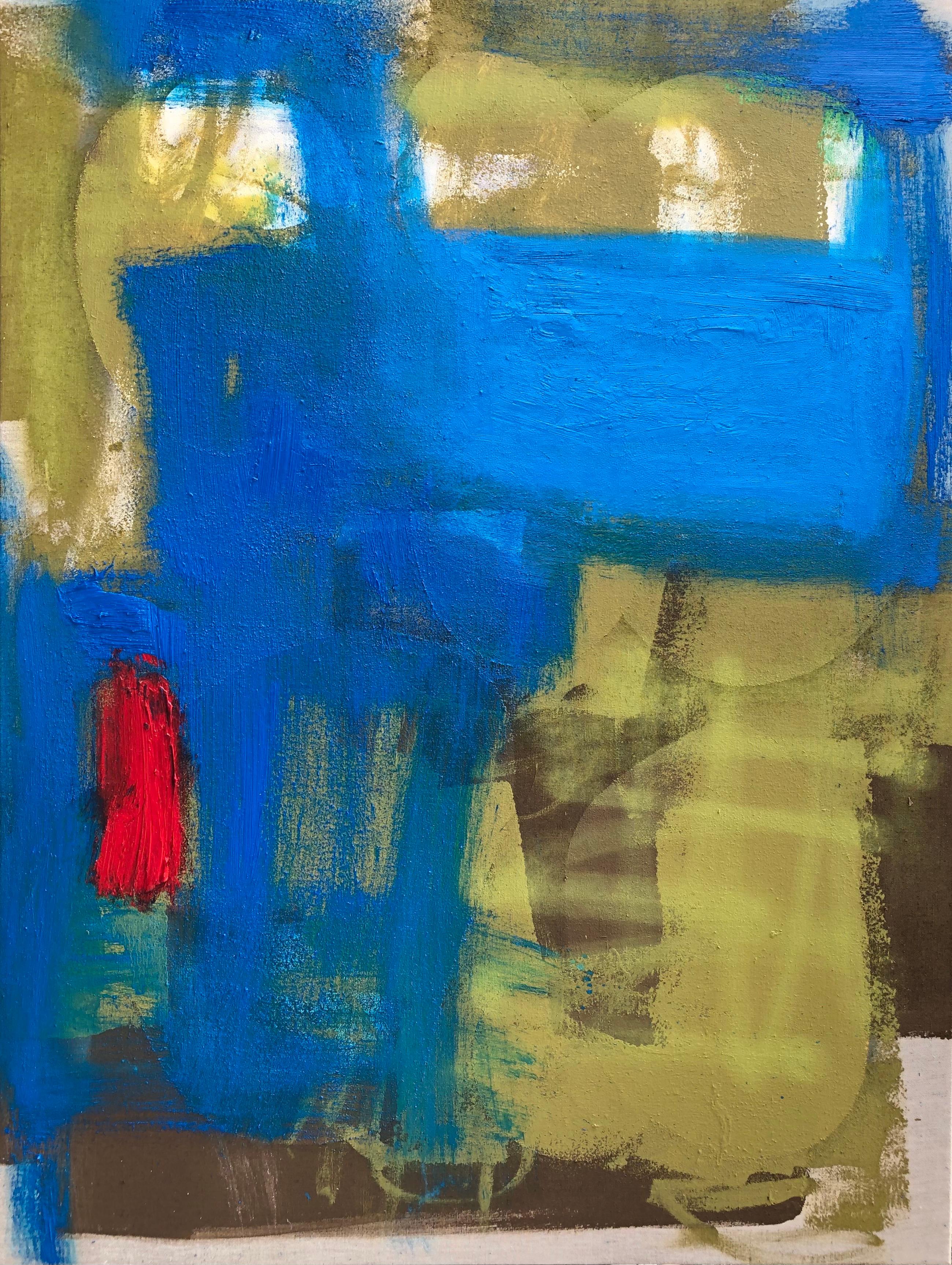 Mirtha Moreno Abstract Painting - Original Oil Painting on Canvas Titled: Blue Monday