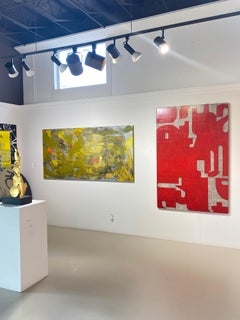 Original-Ölgemälde auf Tafel mit dem Titel: "AbEx 211" 40,25 x 80