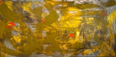 Original-Ölgemälde auf Tafel mit dem Titel: "AbEx 211" 40,25 x 80