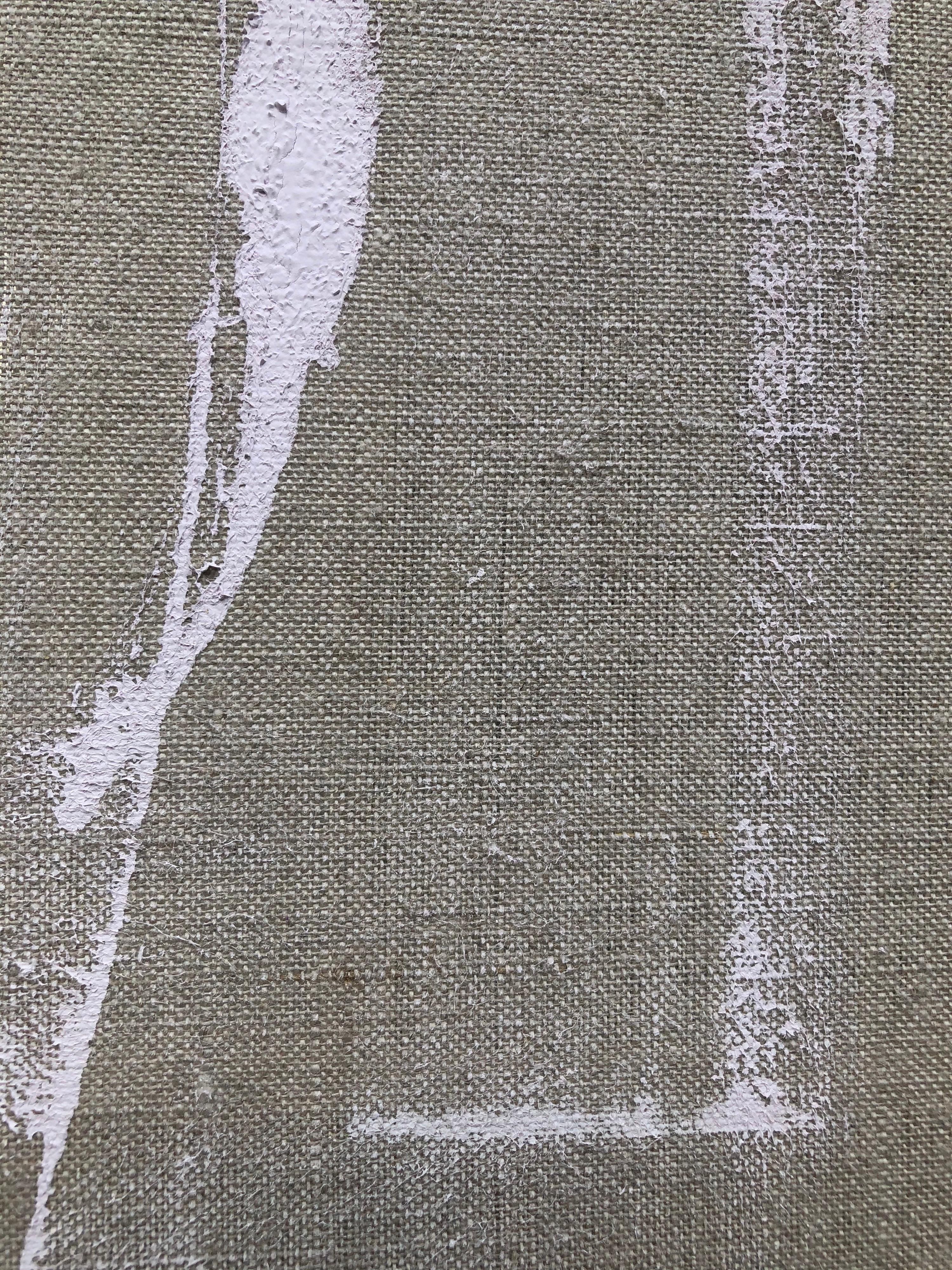 Original Painting on Linen Titled: Salt & Pepper II - Gray Abstract Painting by Mirtha Moreno