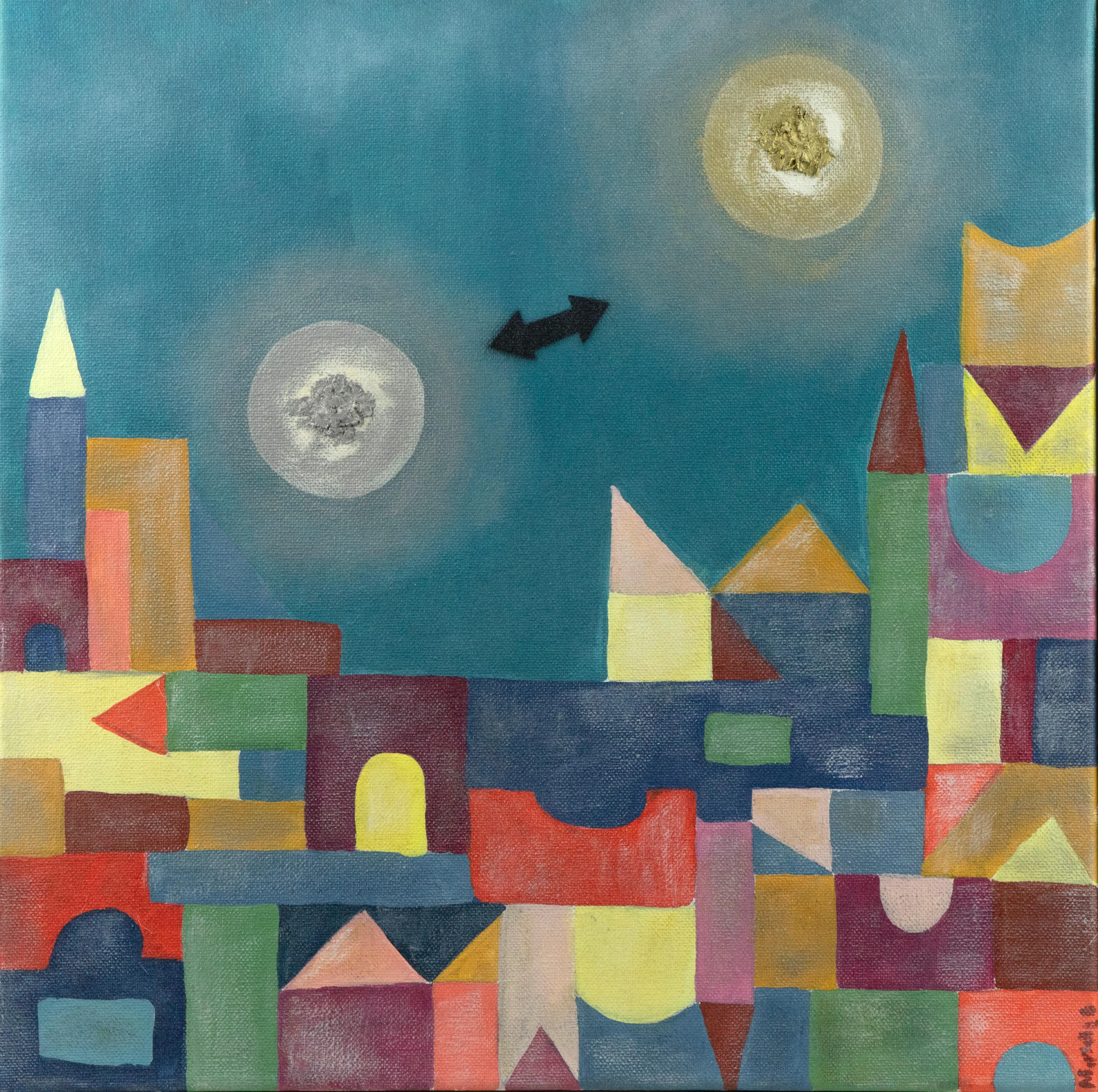 Fra poco ci sarà l'eclissi - Original Acrylic on Canvas - 2010s - Painting by Mirtilla Durante