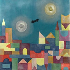 Fra poco ci sarà l'eclissi - Original Acrylic on Canvas - 2010s
