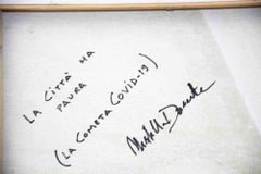 The City is Scared - The Comet Covid-19- Original Oil Paint in Canvas - 2020