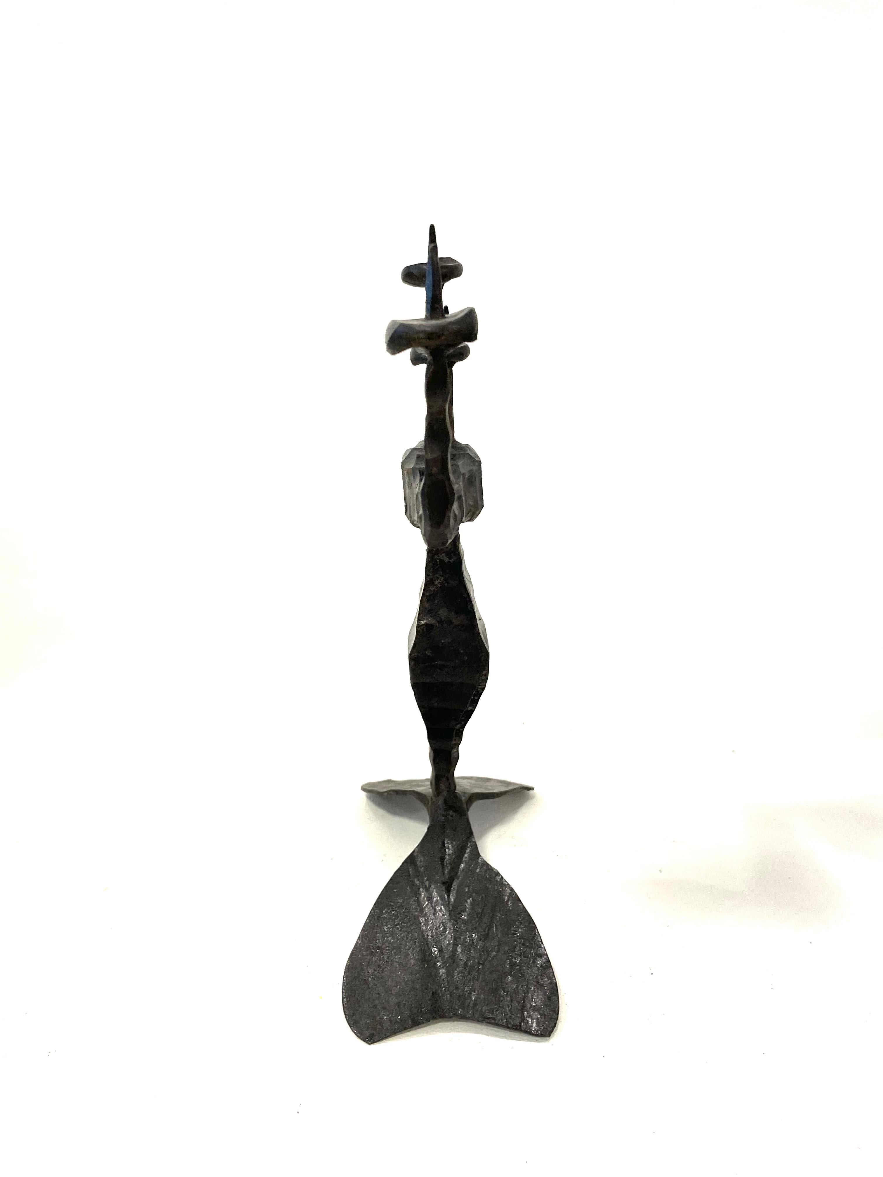 Mid-20th Century Israeli Brutalist Iron Candlesticks  by David Palombo For Sale 2