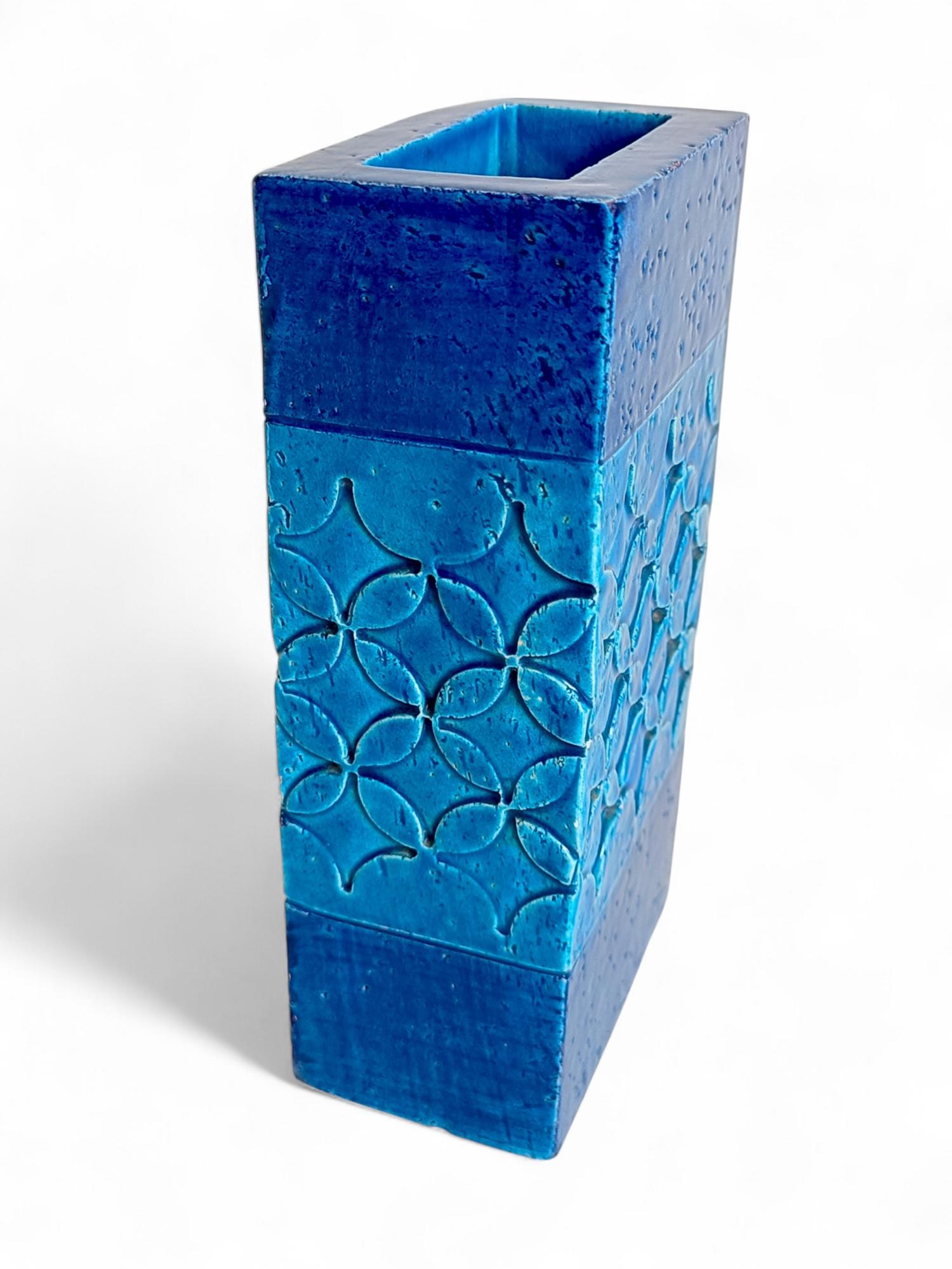 Mid-Century Bitossi by Aldo Londi Rimini Blu Ceramic Vase, Italy, 1960s For Sale 3