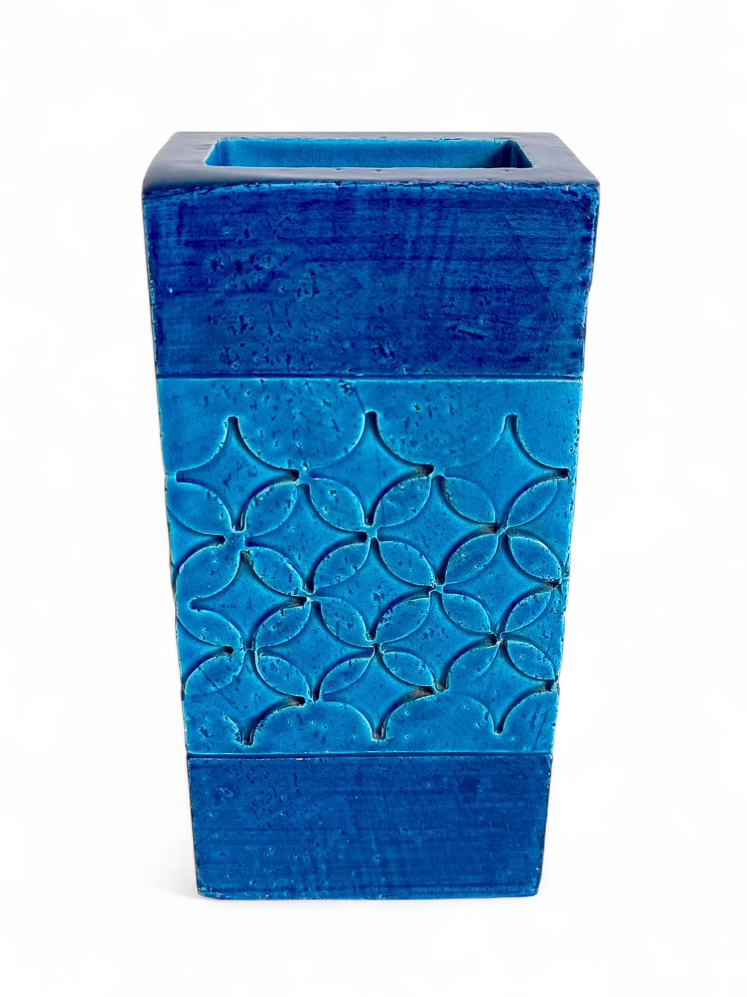 Mid-Century Bitossi by Aldo Londi Rimini Blu Ceramic Vase, Italy, 1960s For Sale 4