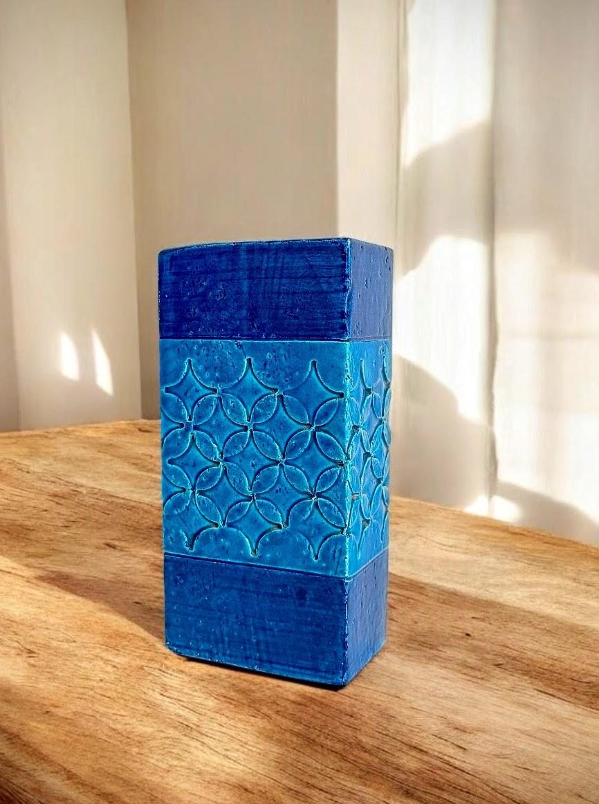 Mid-Century Modern Mid-Century Bitossi by Aldo Londi Rimini Blu Ceramic Vase, Italy, 1960s For Sale