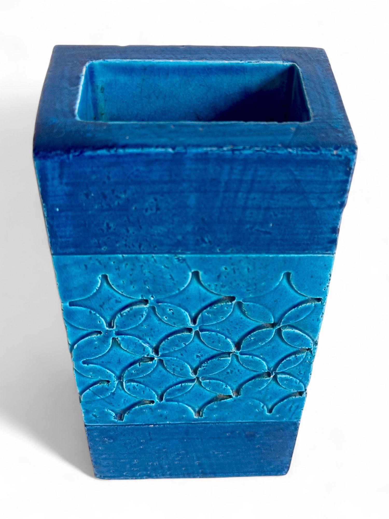 Mid-Century Bitossi by Aldo Londi Rimini Blu Ceramic Vase, Italy, 1960s For Sale 2