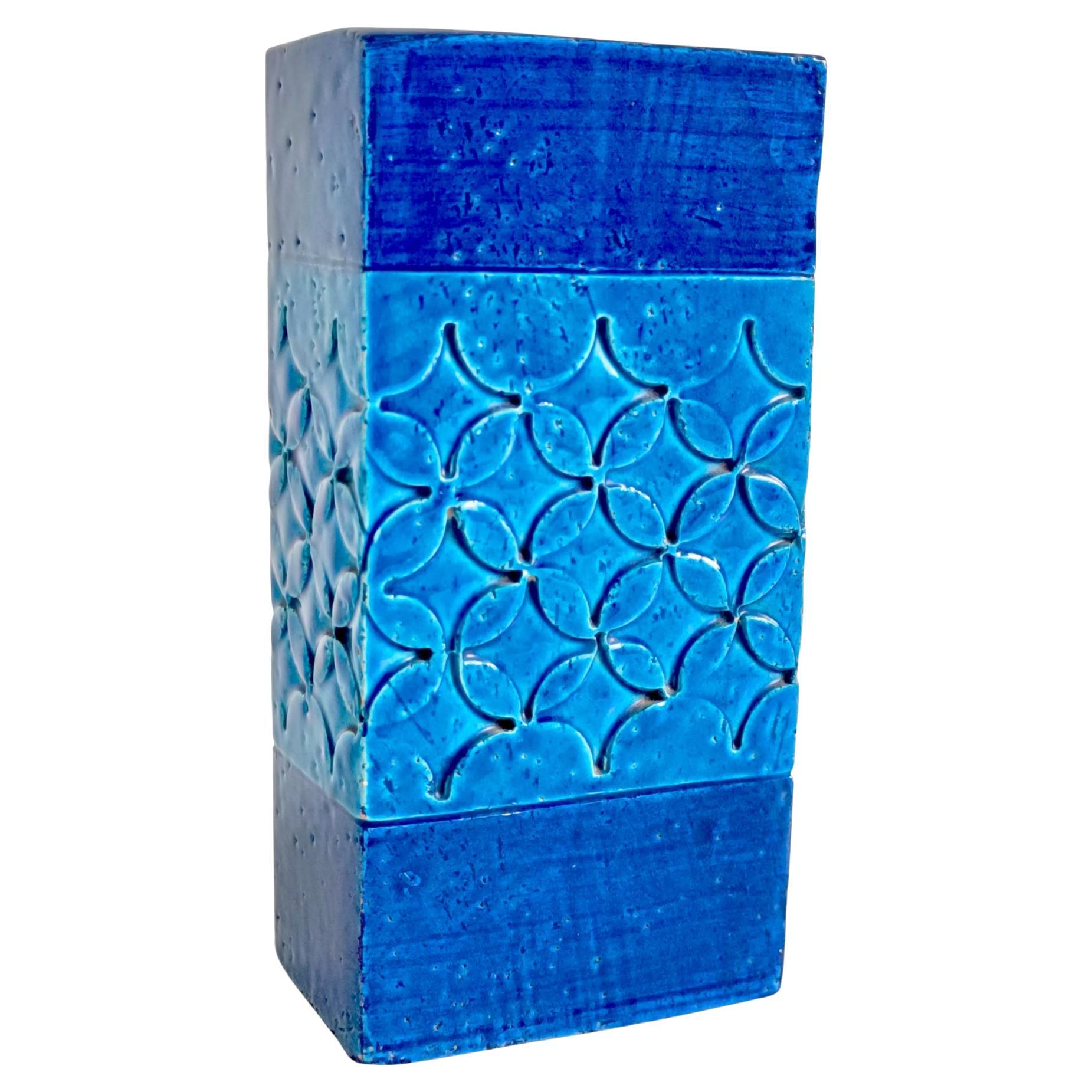 Mid-Century Bitossi by Aldo Londi Rimini Blu Ceramic Vase, Italy, 1960s For Sale