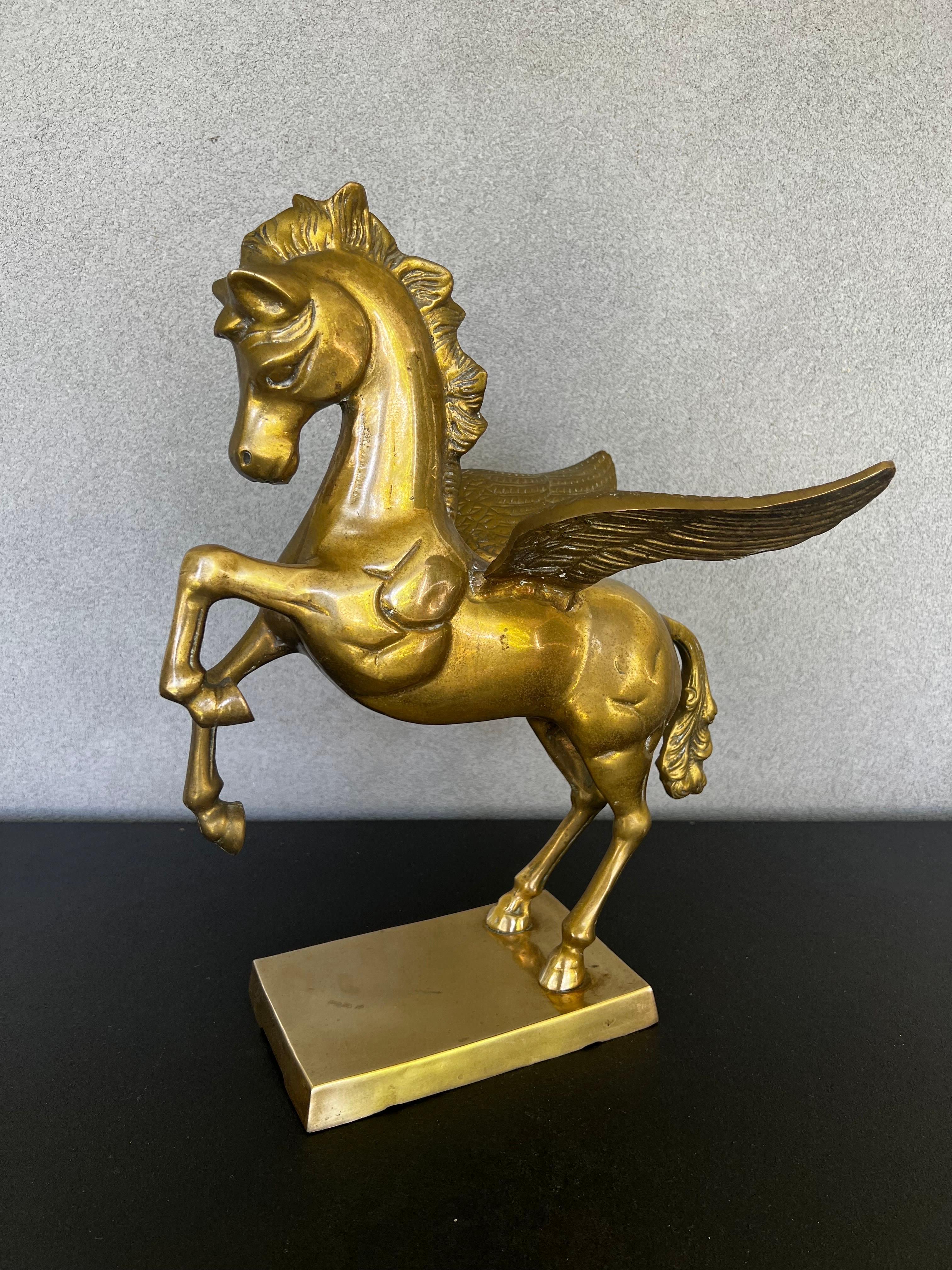 Mid-Century Modern Mid-Century Large Bronze Pegasus Horse 