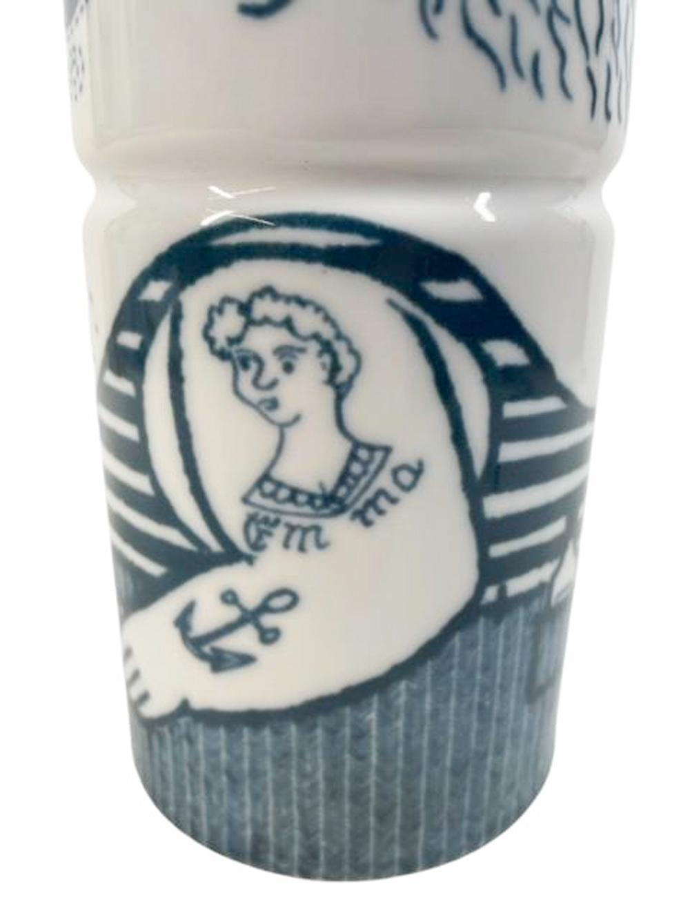 Mis-Century Modern Blue and White Altenkunstadt Porcelain 