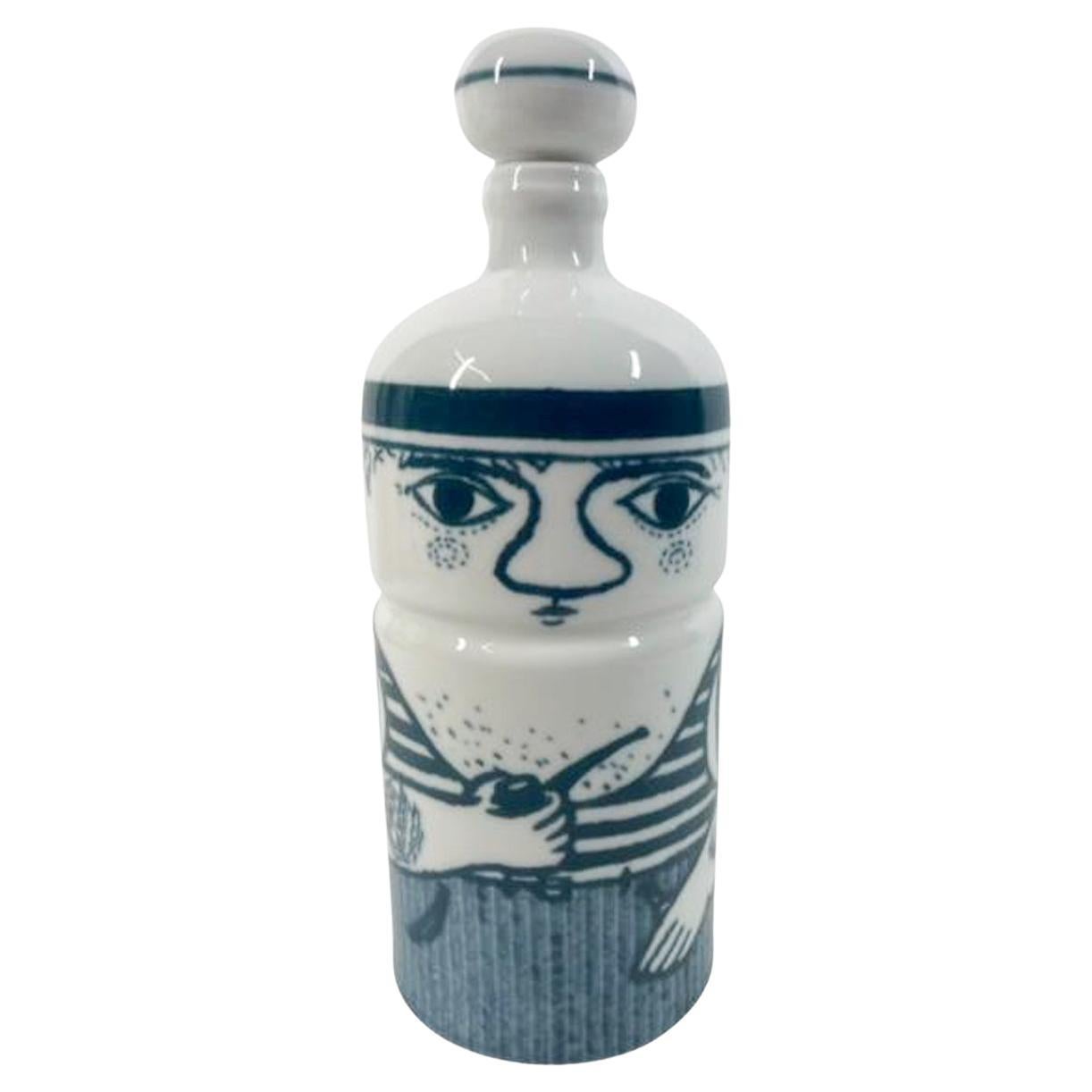 Jarra "Marinero" de porcelana Altenkunstadt azul y blanca, moderna de principios de siglo