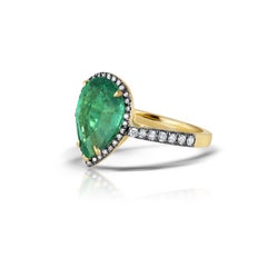 Misahara 18k Gold Emerald and Diamond Ring