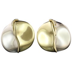 Misani 18 Karat Two-Tone Gold and Diamond Earrings, Italy