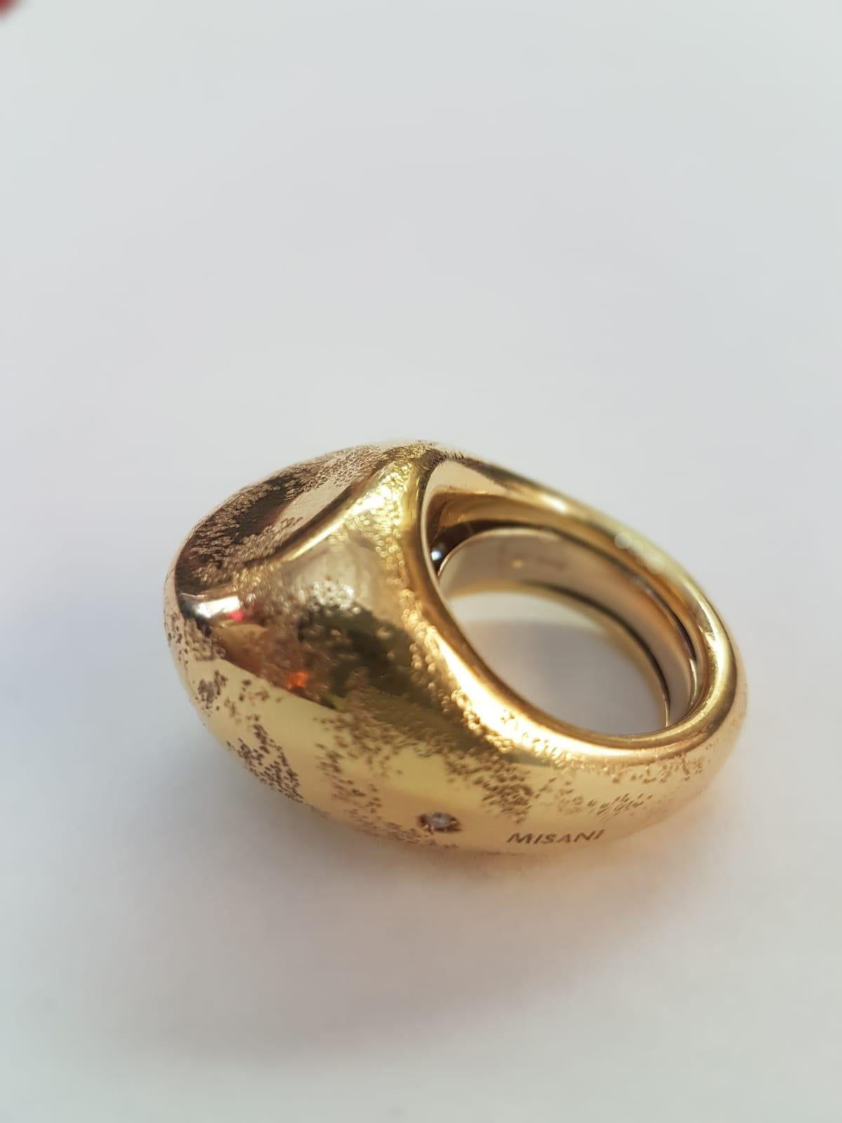 Misani 18 Karat Yellow Gold Diamond Ring In New Condition For Sale In Cosenza, Italia