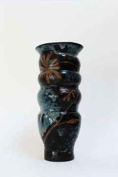 Wildflower by the river 2 - contemporary cool botanical ceramic vase, functional