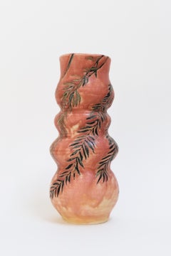 Willow - contemporary warm pink botanical abstract ceramic vase, functional