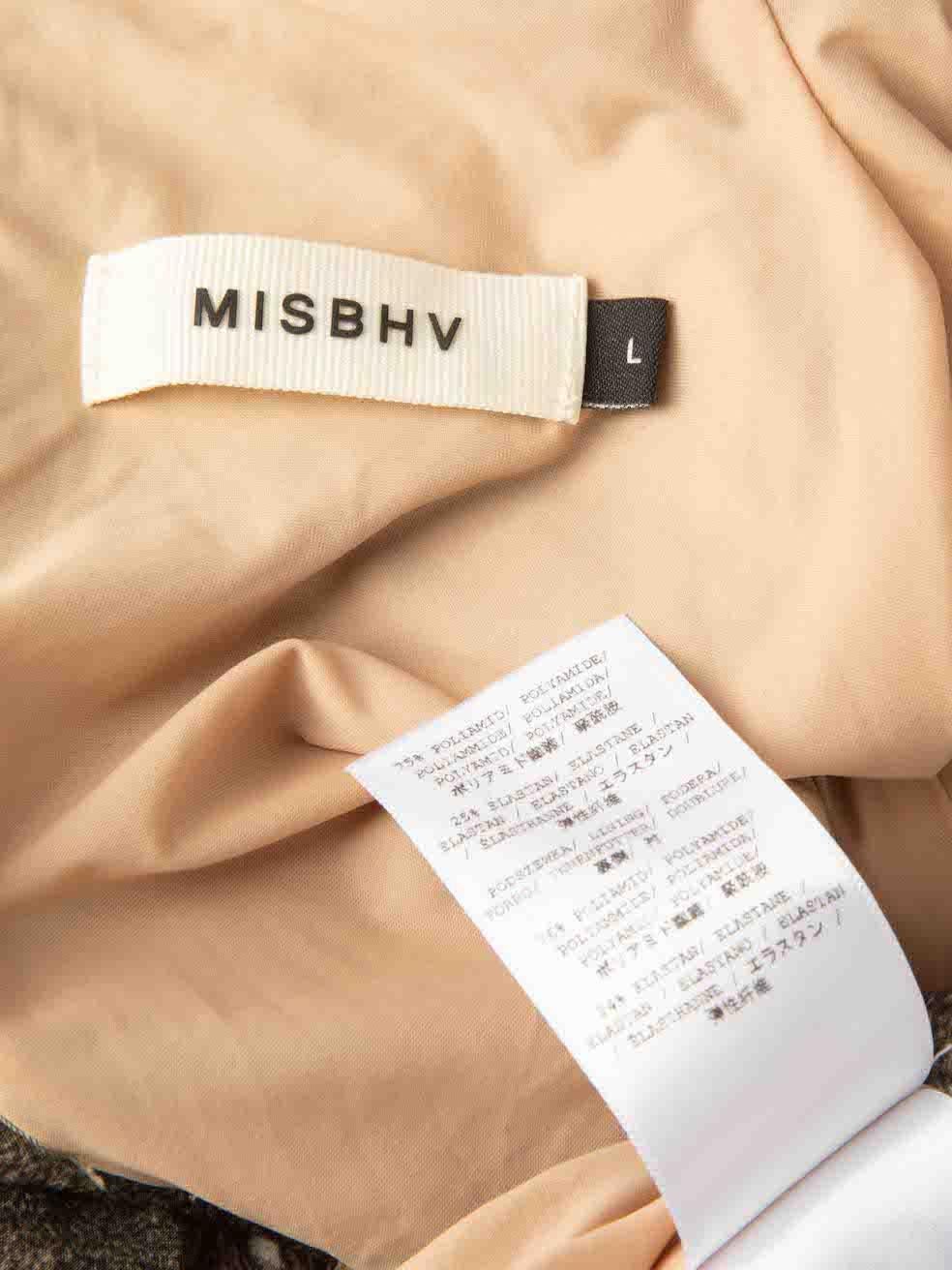 Misbhv Graues bedrucktes Top mit Reißverschluss Größe L im Angebot 1