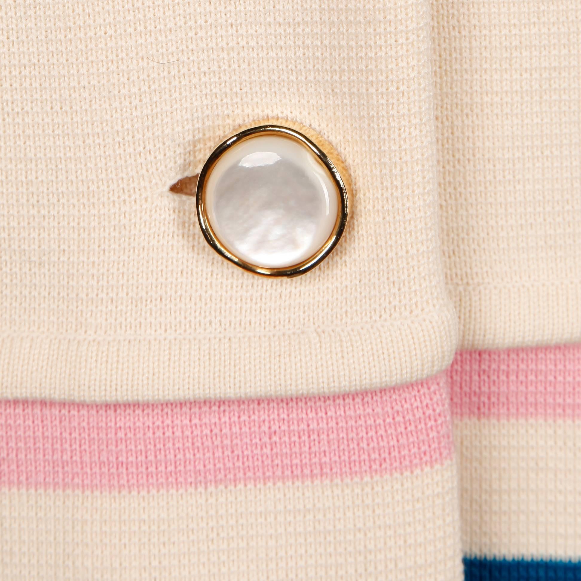 Misca 1960s Vintage Italian Wool Candy Striped Knit Coat en vente 2