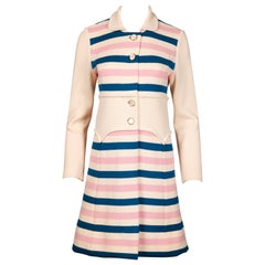 Misca 1960s Vintage Italian Wool Candy Striped Knit Coat