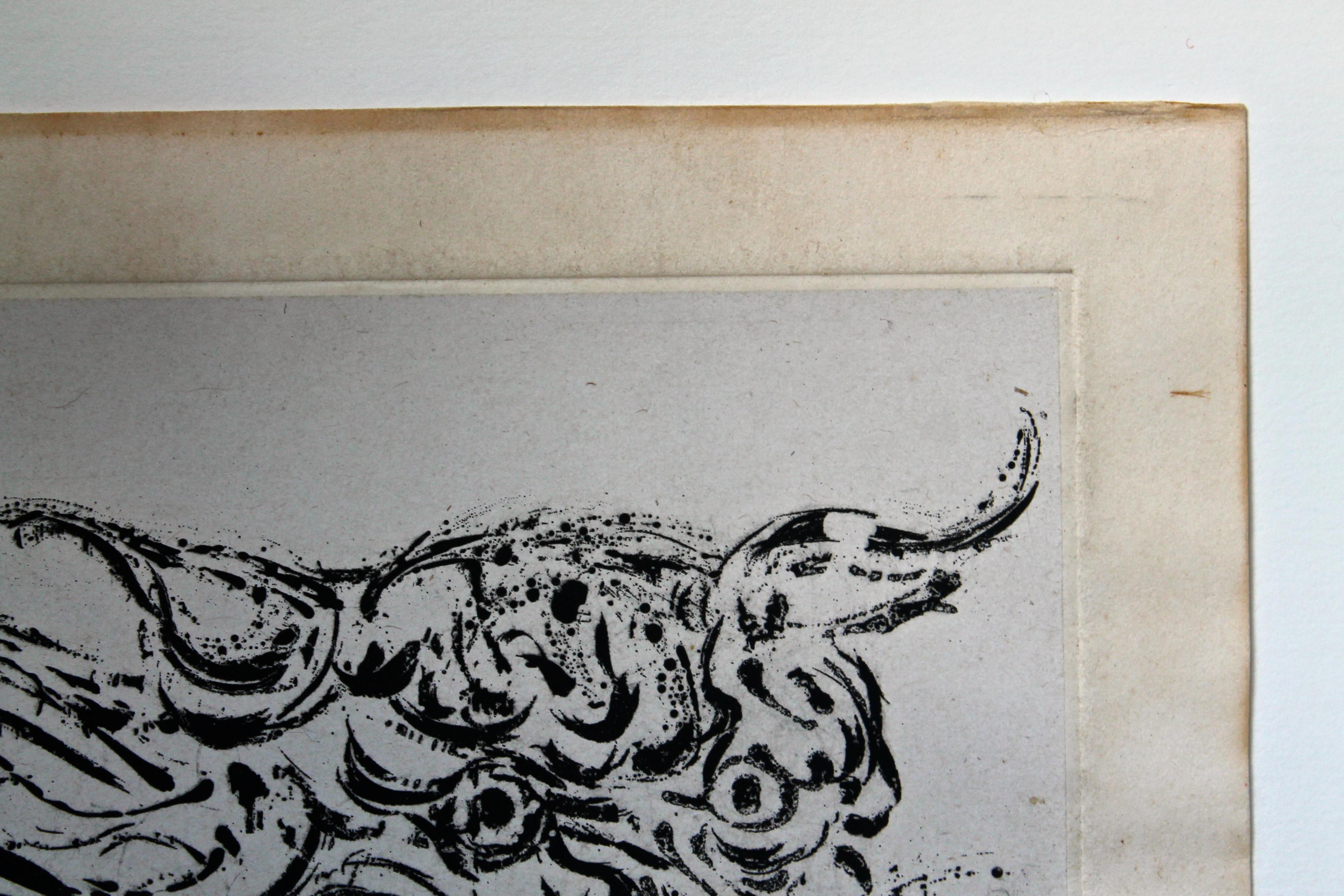 20ième siècle Gravure « Wildcat » de Misch Kohn, 1964 en vente