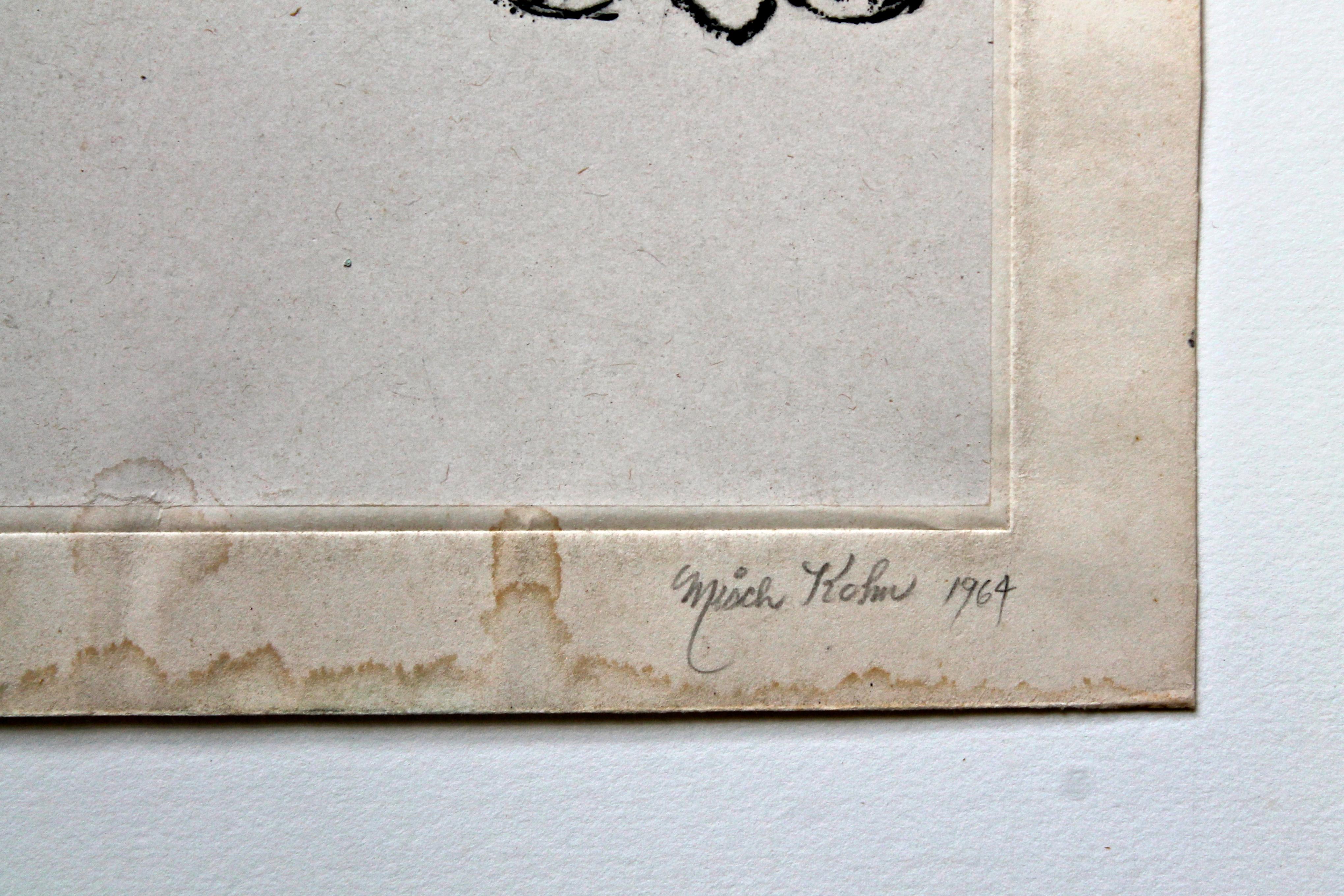 Misch Kohn 1964 Radierung „Wildcat““ (Papier) im Angebot
