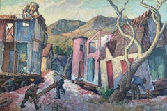 "Moving Houses" Mischa Askenazy, Modernist, 1930s, California Hills Landscape