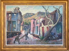 "Moving Houses" Mischa Askenazy, Modernist, 1930s, California Hills Landscape
