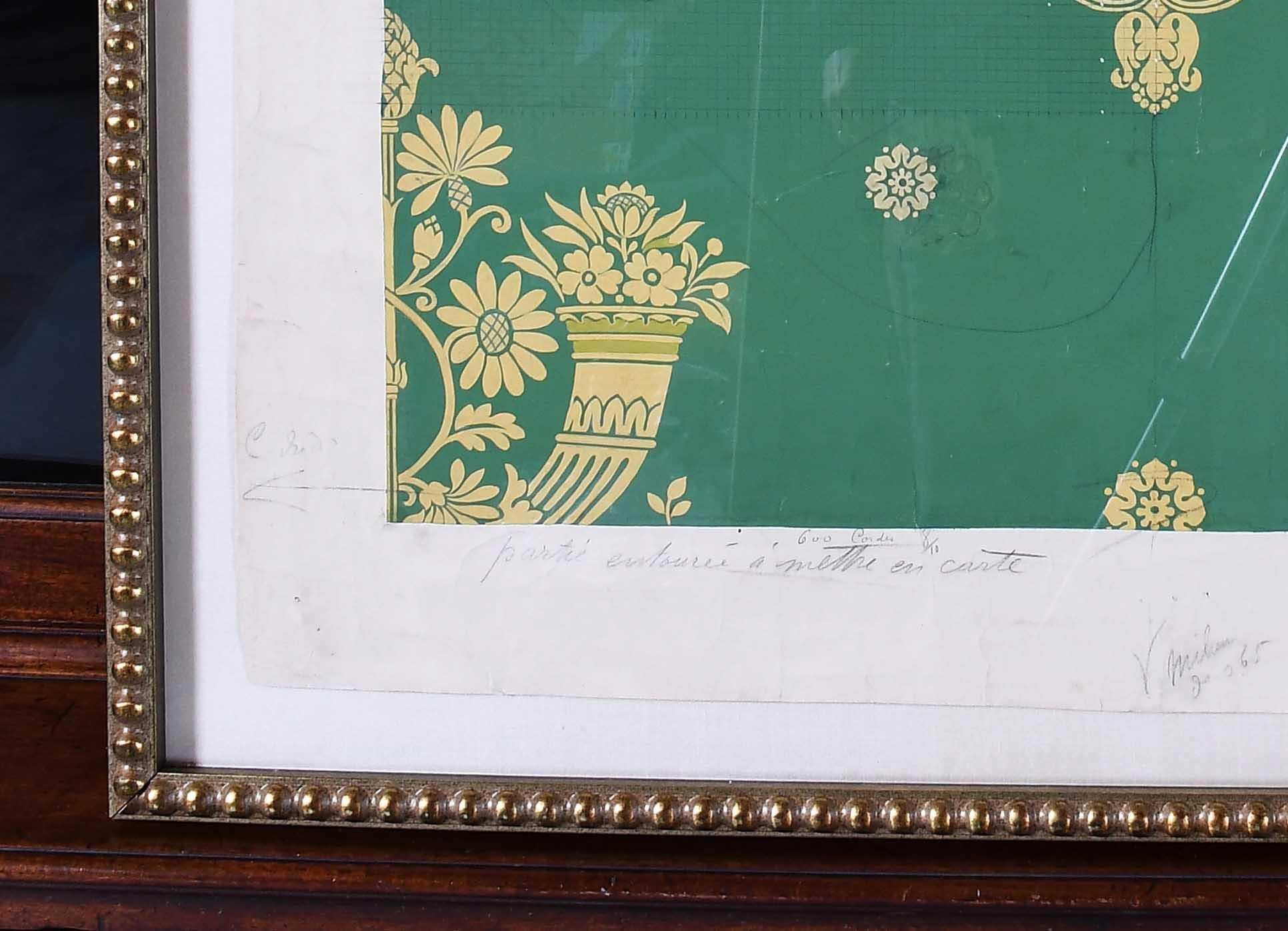 Gouache-Gemälde „Mise-en-carte“ auf Papier-Dalila im Zustand „Gut“ im Angebot in Harrodsburg, KY